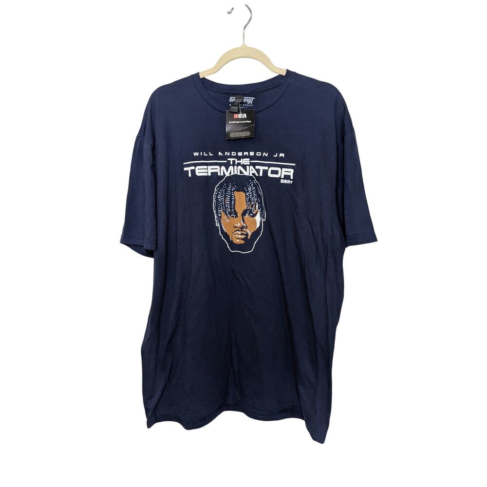 NFLPA Will Anderson Jr The Terminator Short Sleeve T Shirt Mens Size XL Blue